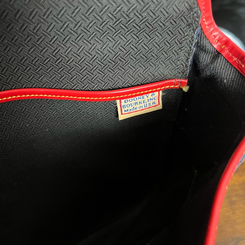 Dooney & Bourke vintage Denim Messenger Bag with Red Trim - Picture 6 of 9